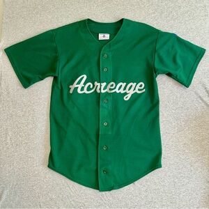 Vtg Acreage Baseball Jersey Green Babe Ruth League Patch Teamwork USA M